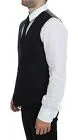 Dolce & Gabbana Men's Elegant Gray Striped Wool Dress Vest