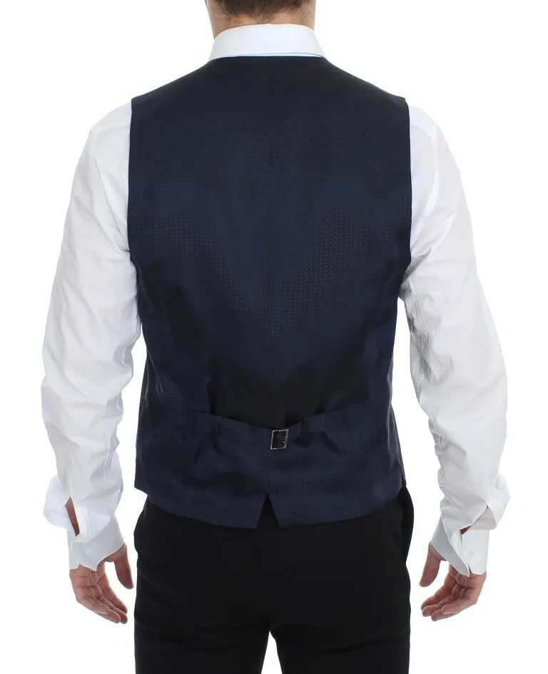 Dolce & Gabbana Men's Elegant Gray Striped Dress Vest