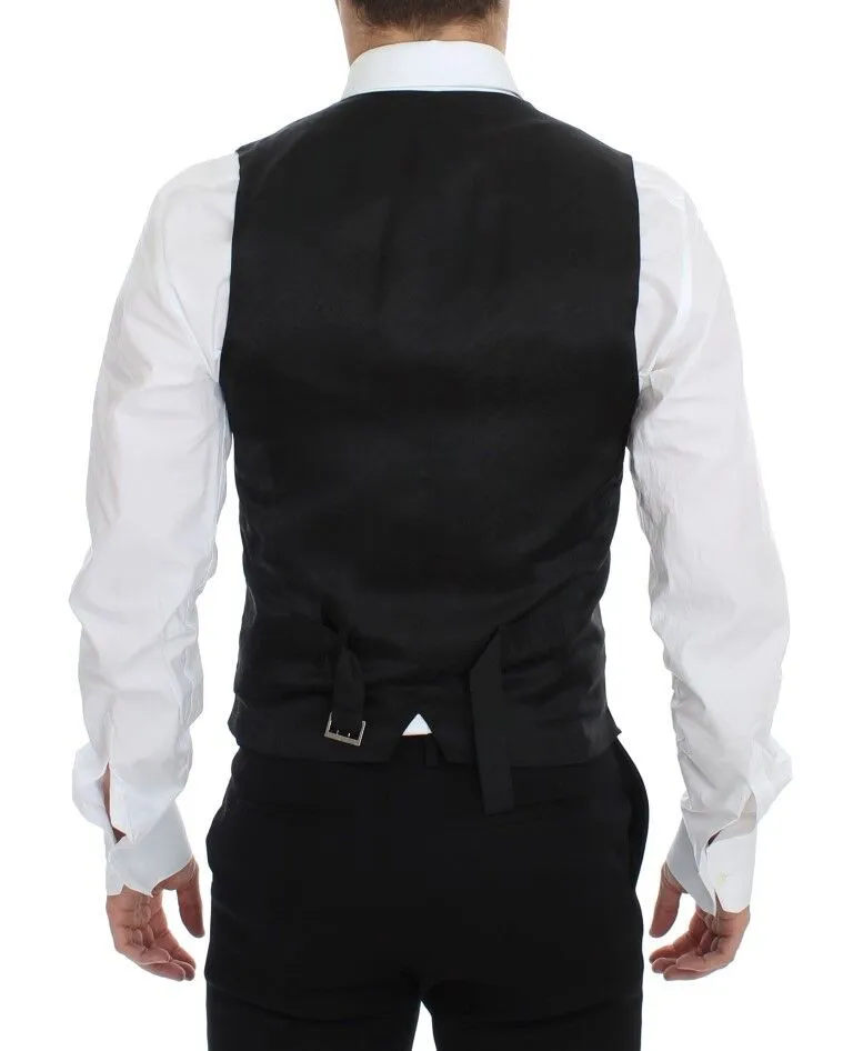 Dolce & Gabbana Men's Elegant Blue Wool Dress Vest