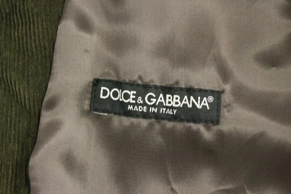 Dolce & Gabbana Men's Elegant Checkered Green Dress Vest