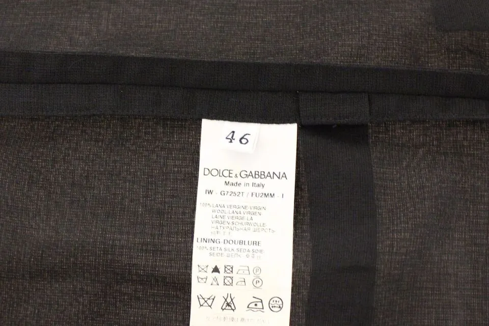 Dolce & Gabbana Men's Elegant Black Wool Dress Vest