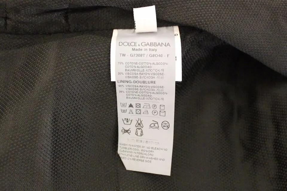 Dolce & Gabbana Men's Elegant Black Cotton Blend Dress Vest