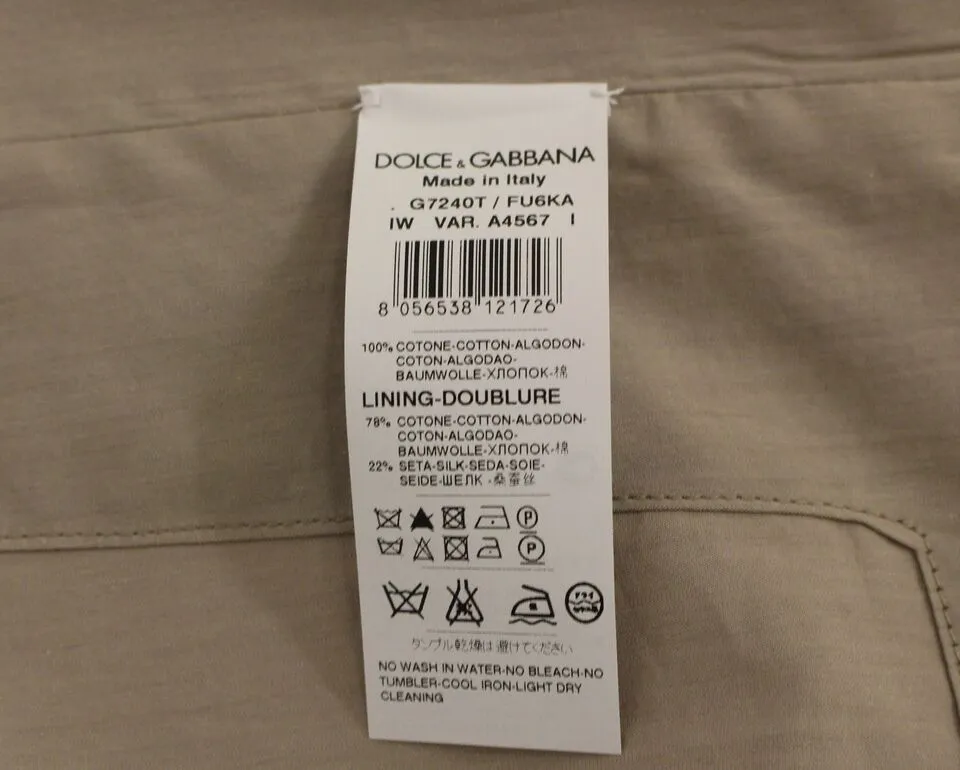 Dolce & Gabbana Men's Elegant Beige Cotton Dress Vest  Slim Fit