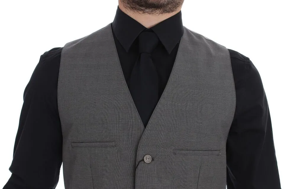 Dolce & Gabbana Men's Elegant Gray Slim Fit Dress Vest