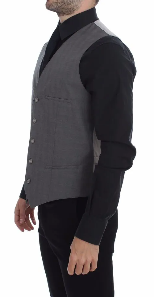 Dolce & Gabbana Men's Elegant Gray Slim Fit Dress Vest
