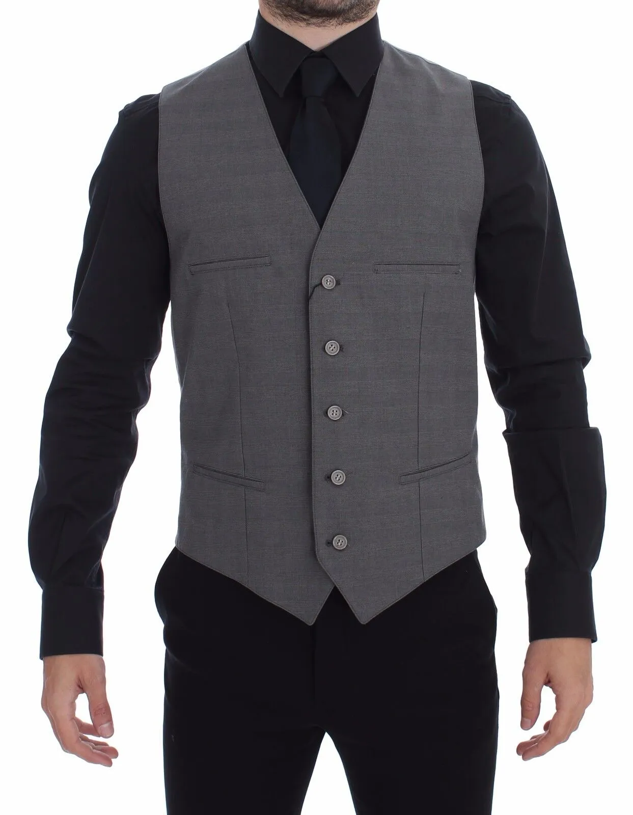 Dolce & Gabbana Men's Elegant Gray Slim Fit Dress Vest
