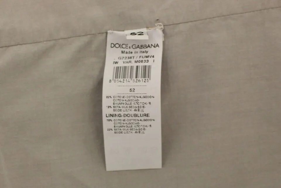Dolce & Gabbana Men's Elegant Beige Cotton Silk Dress Vest