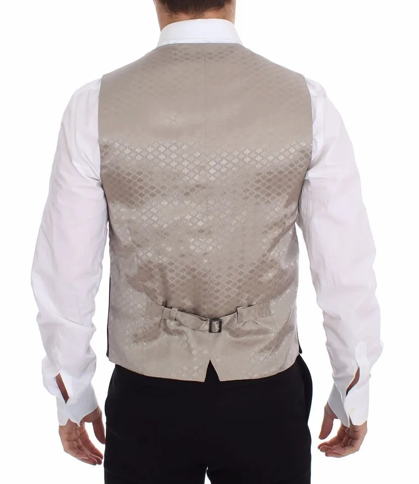 Dolce & Gabbana Men's Elegant Black Silk Dress Vest
