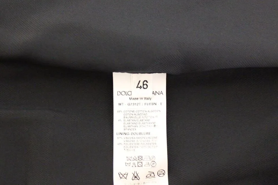 Dolce & Gabbana Men's Elegant Blue Cotton Stretch Dress Vest