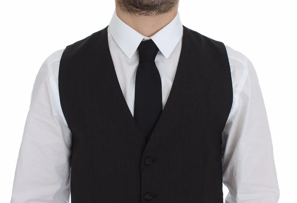 Dolce & Gabbana Men's Classic Gray Wool Blend Dress Vest