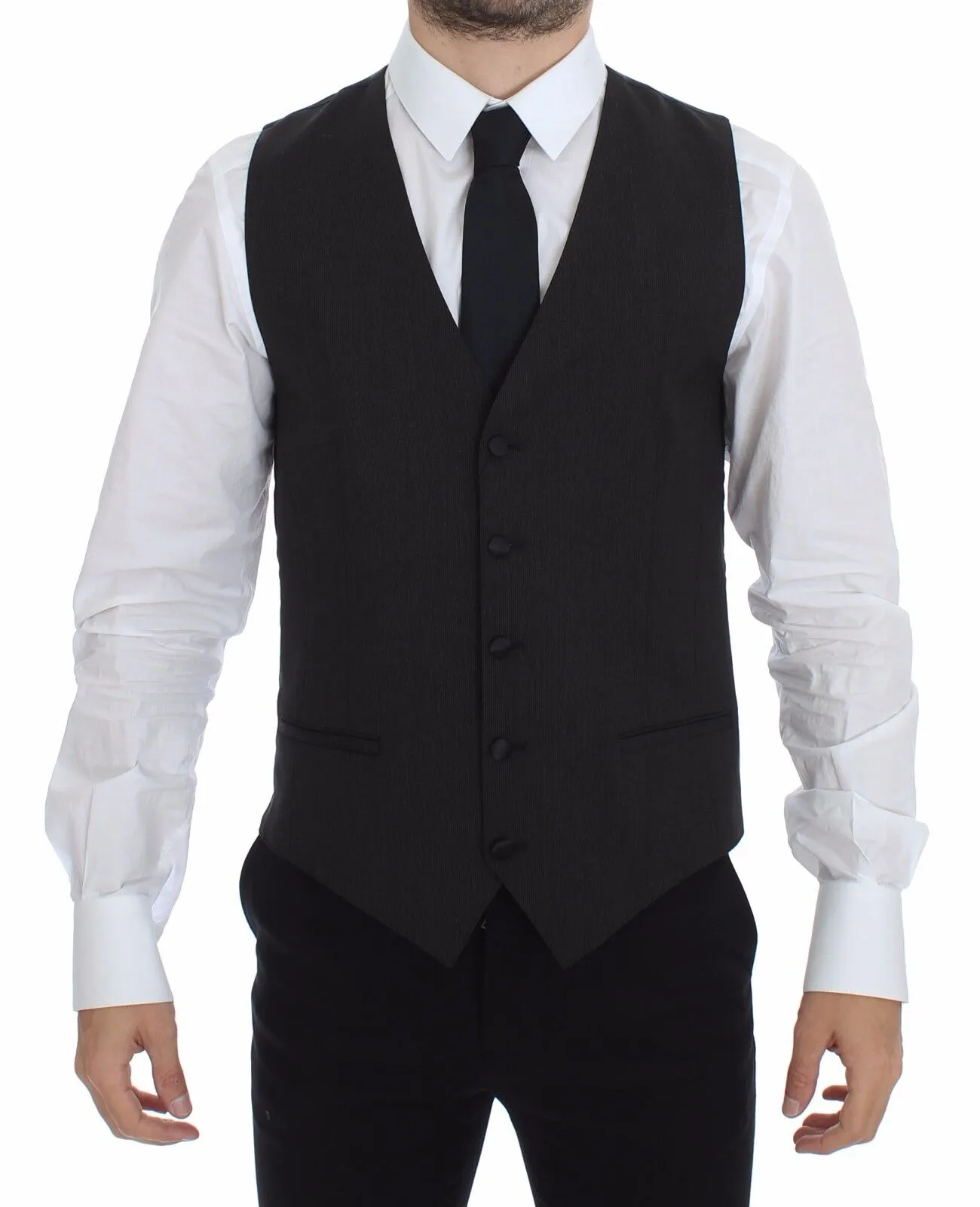 Dolce & Gabbana Men's Classic Gray Wool Blend Dress Vest