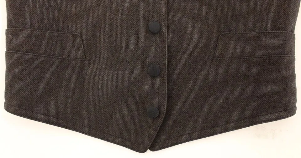 Dolce & Gabbana Men's Elegant Brown Cotton Blend Dress Vest