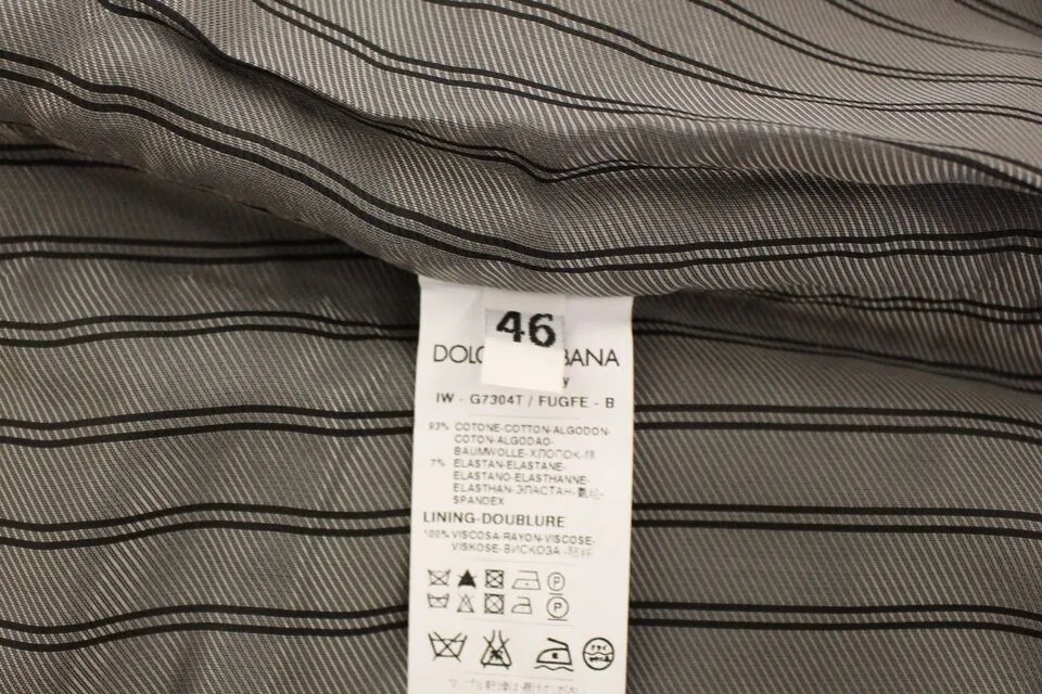 Dolce & Gabbana Men's Elegant Gray Cotton Stretch Dress Vest