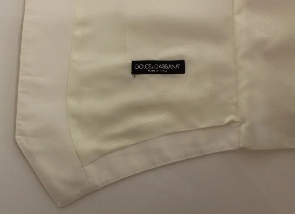 Dolce & Gabbana Men's Elegant White Cotton Silk Dress Vest