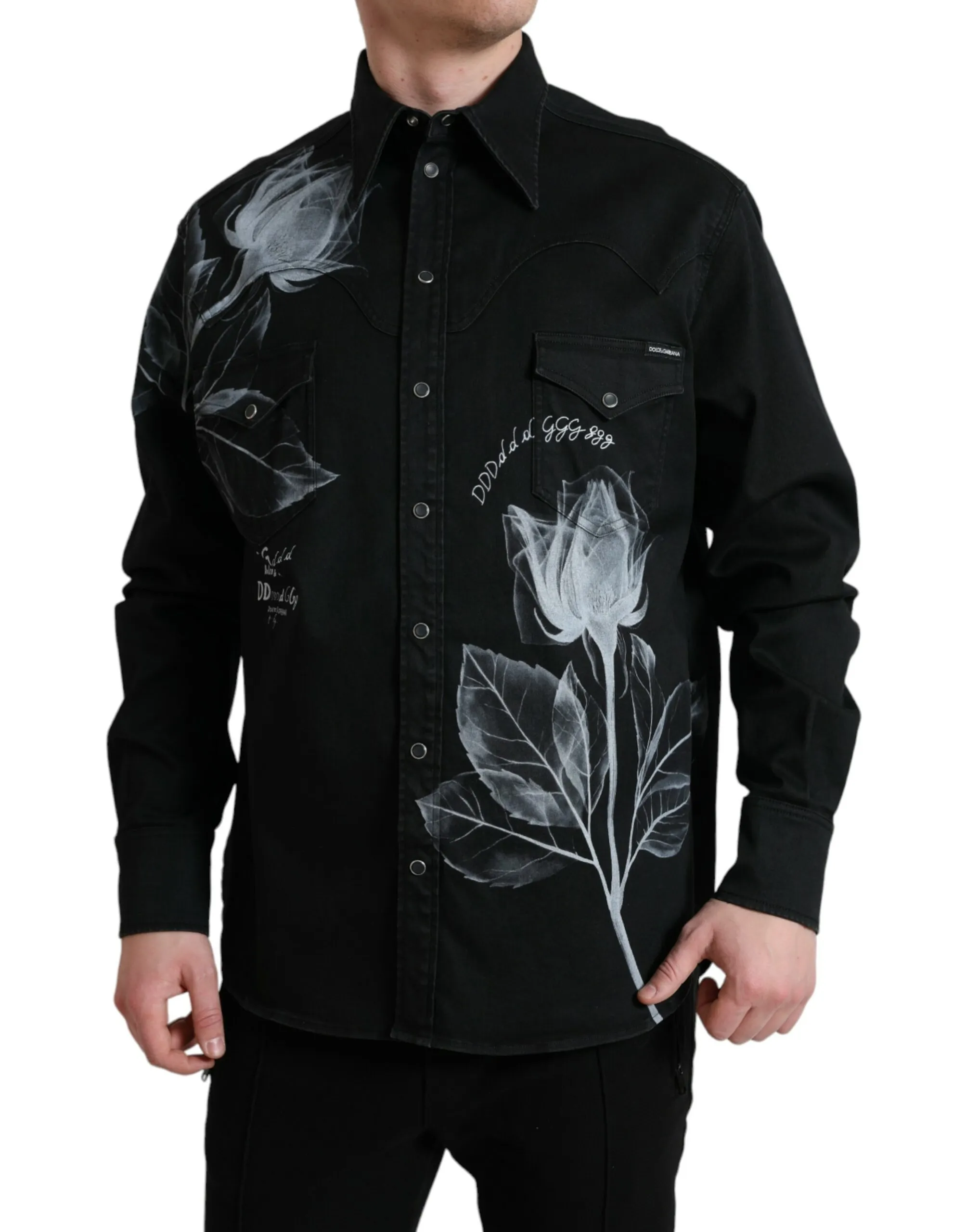 Dolce & Gabbana Men's Elegant Floral Print Dress Shirt