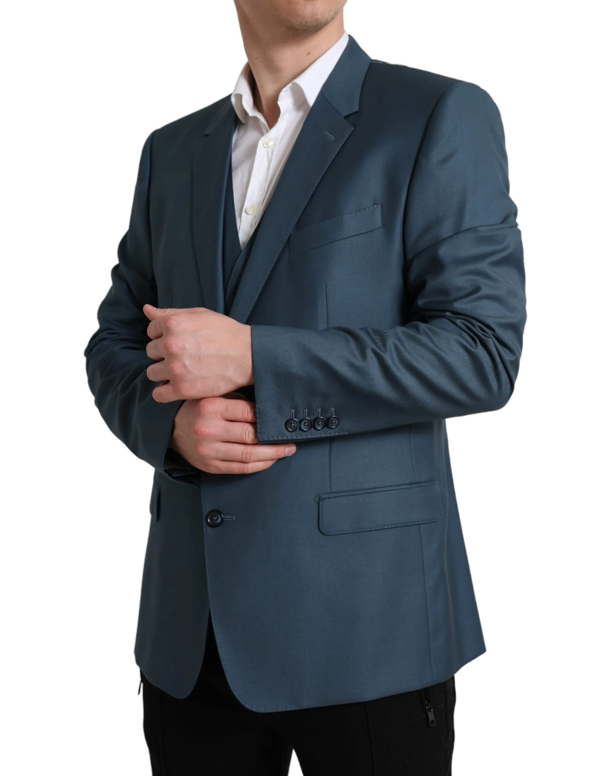 Dolce & Gabbana Men's Elegant Green Martini Two-Piece Wool Suit