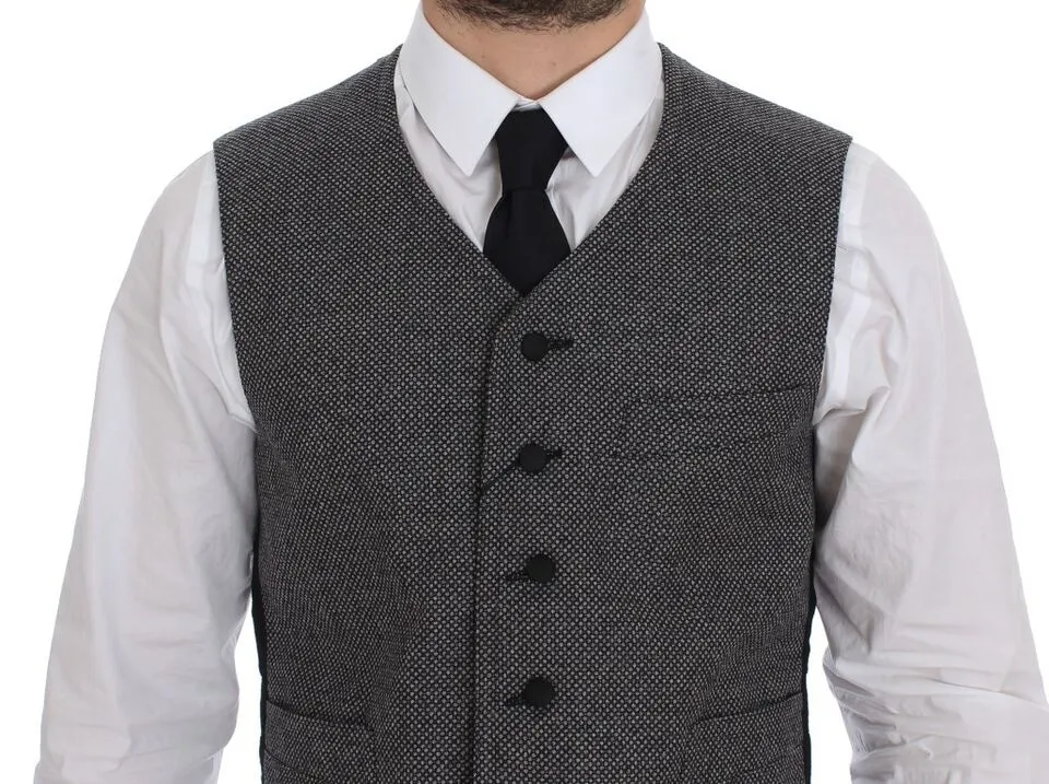 Dolce & Gabbana Men's Elegant Single Breasted Gray Dress Vest