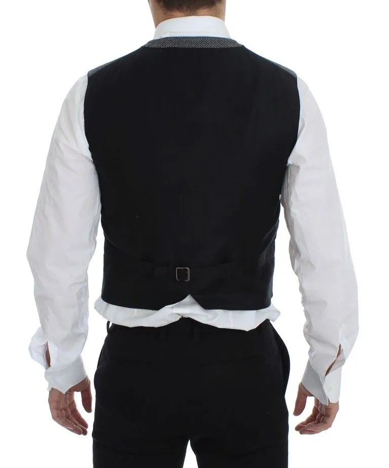 Dolce & Gabbana Men's Elegant Single Breasted Gray Dress Vest