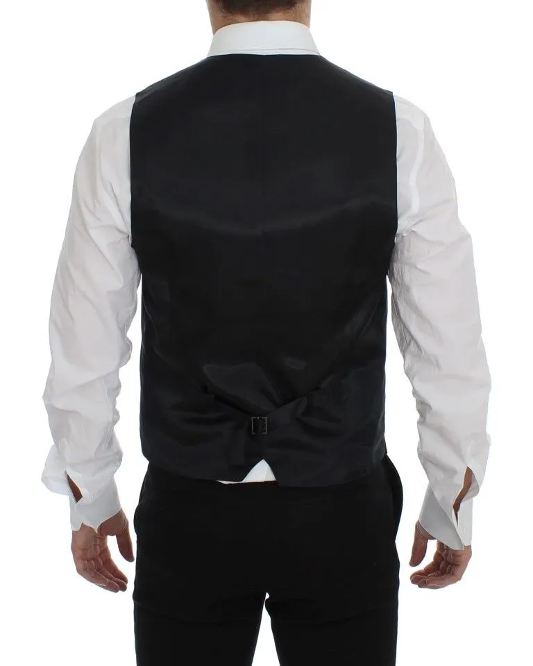 Dolce & Gabbana Men's Elegant Gray Wool Blend Dress Vest