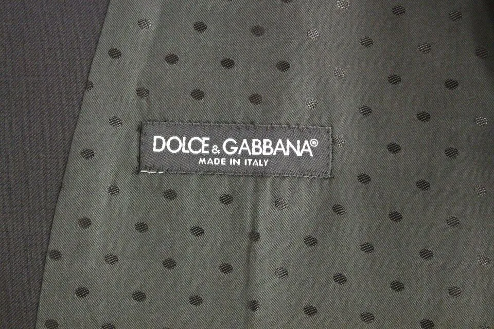 Dolce & Gabbana Men's Elegant Black Wool Formal Dress Vest