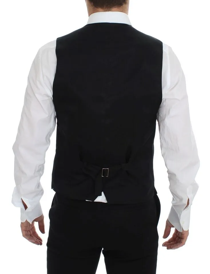 Dolce & Gabbana Men's Elegant Gray Wool Dress Vest