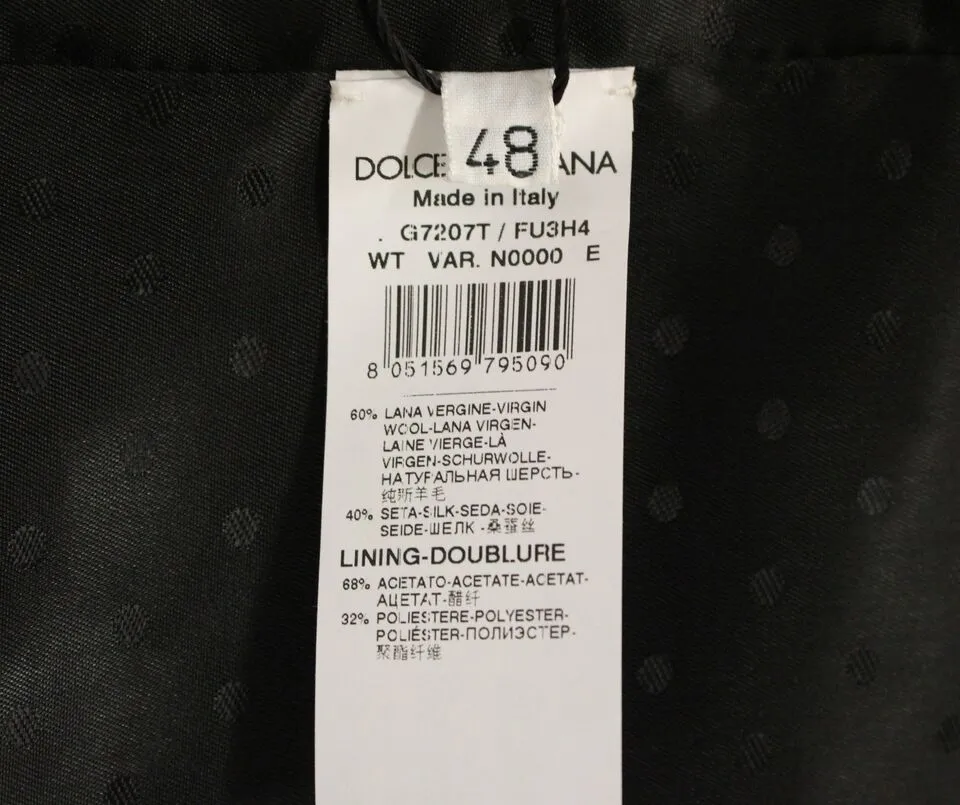 Dolce & Gabbana Men's Elegant Black Wool Silk Dress Vest