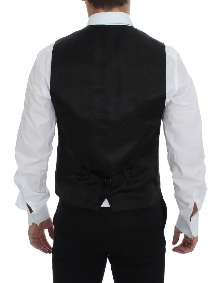 Dolce & Gabbana Men's Elegant Gray Wool Formal Dress Vest