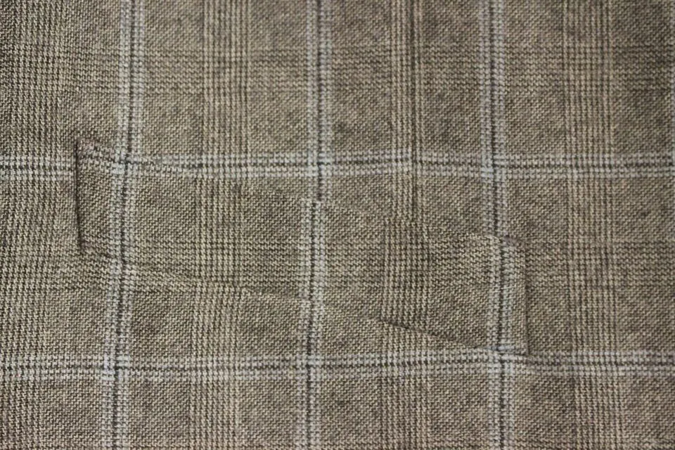 Dolce & Gabbana Men's Elegant Brown Checkered Wool Dress Vest