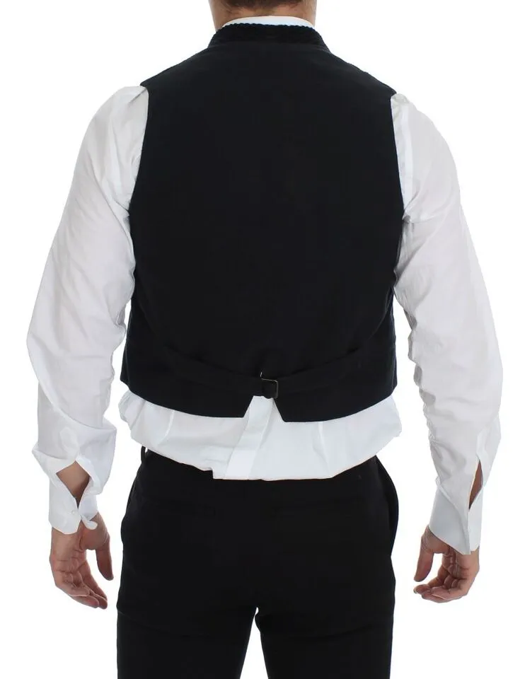 Dolce & Gabbana Men's Elegant Black Manchester Dress Vest