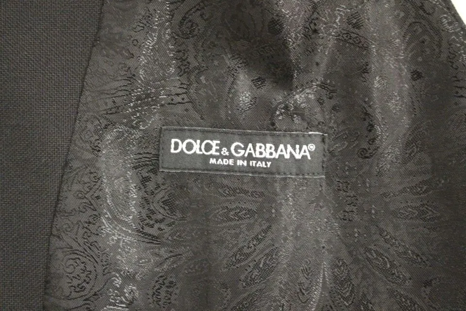 Dolce & Gabbana Men's Elegant Black Wool Dress Vest