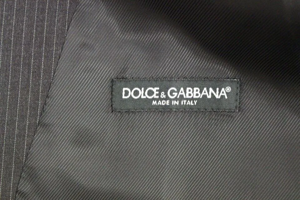 Dolce & Gabbana Men's Elegant Gray Striped Dress Vest