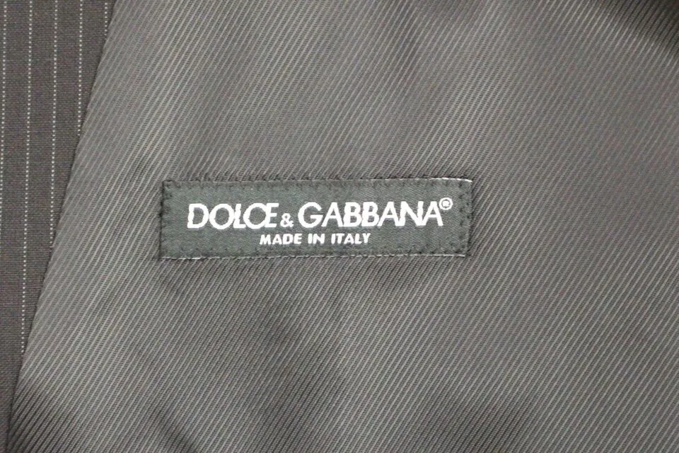 Dolce & Gabbana Men's Elegant Black Striped Wool Dress Vest