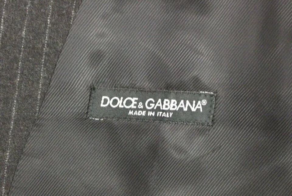 Dolce & Gabbana Men's Elegant Gray Striped Wool Dress Vest