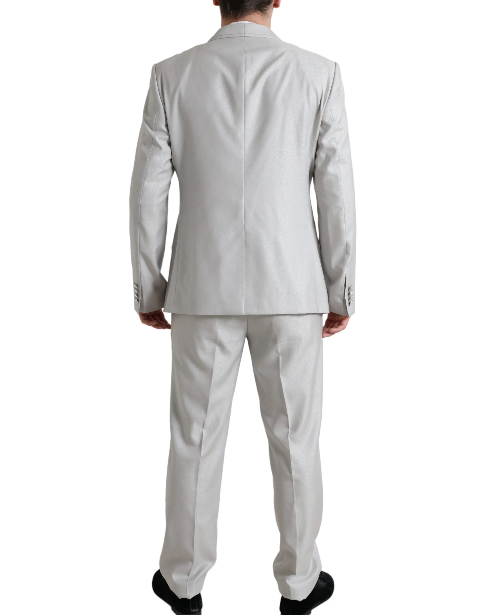 Dolce & Gabbana Men's Elegant Silver Slim Fit Wool-Silk Suit