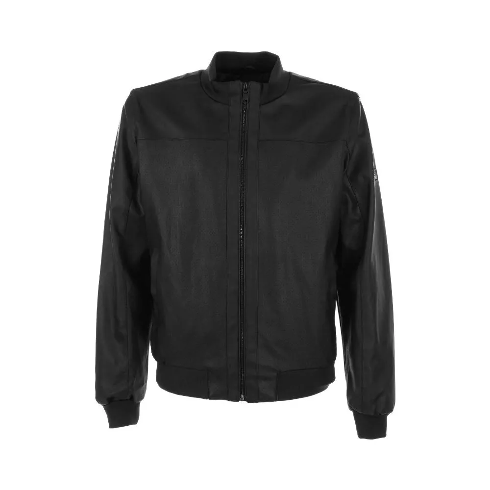 Yes Zee Men's Sleek Perforated Faux Leather Jacket