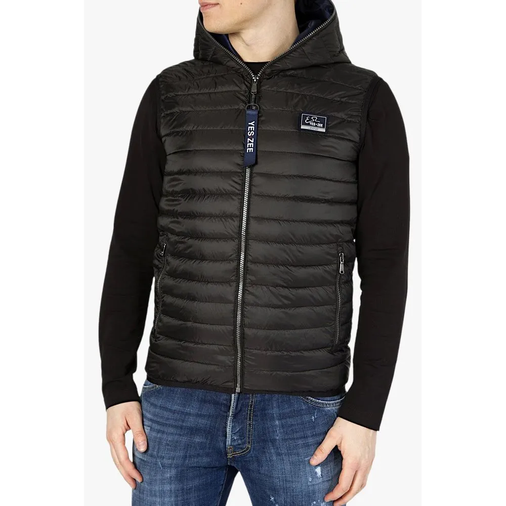 Yes Zee Men's Sleek Nylon Gilet with Contrast Details