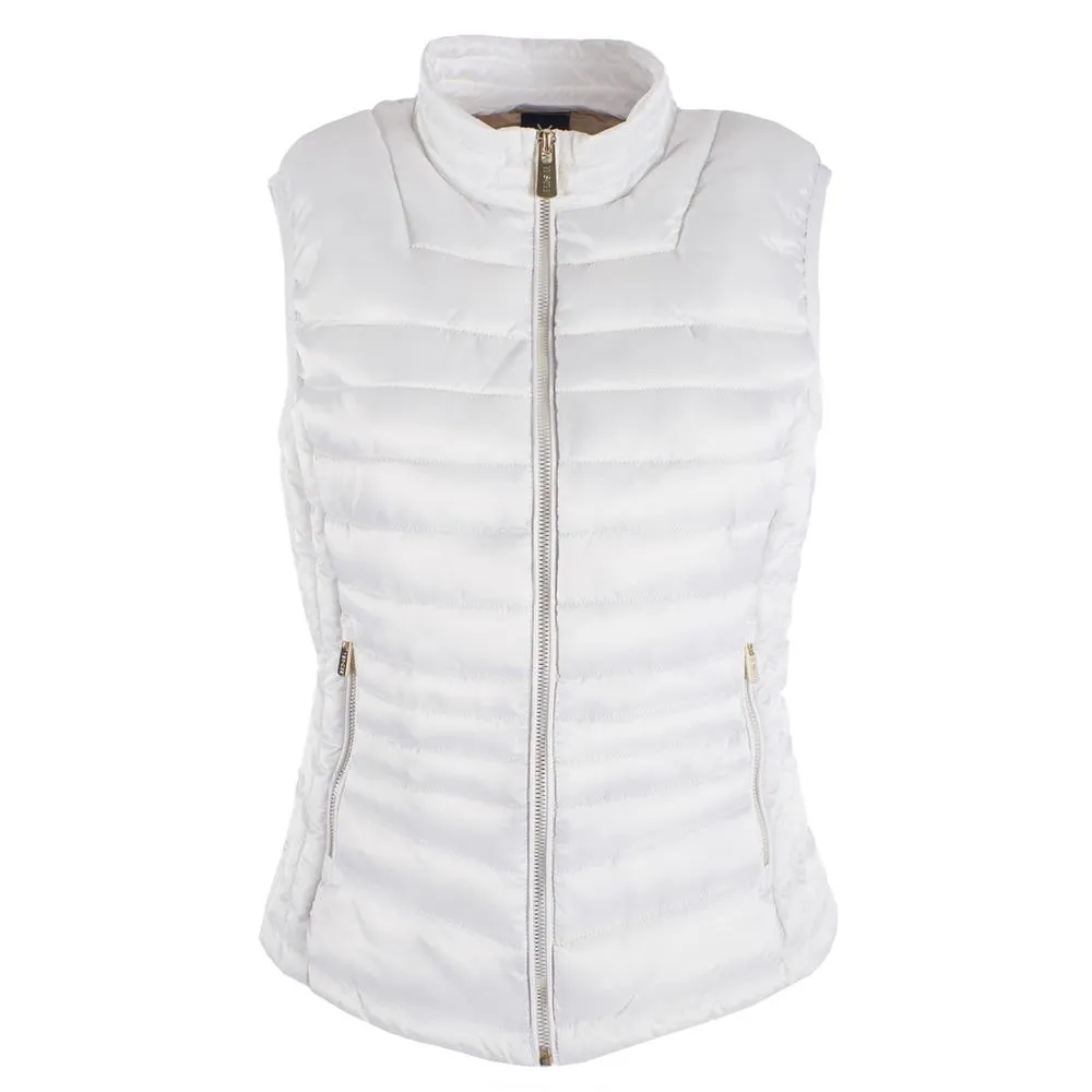 Yes Zee Women's Chic White Sleeveless Technical Vest