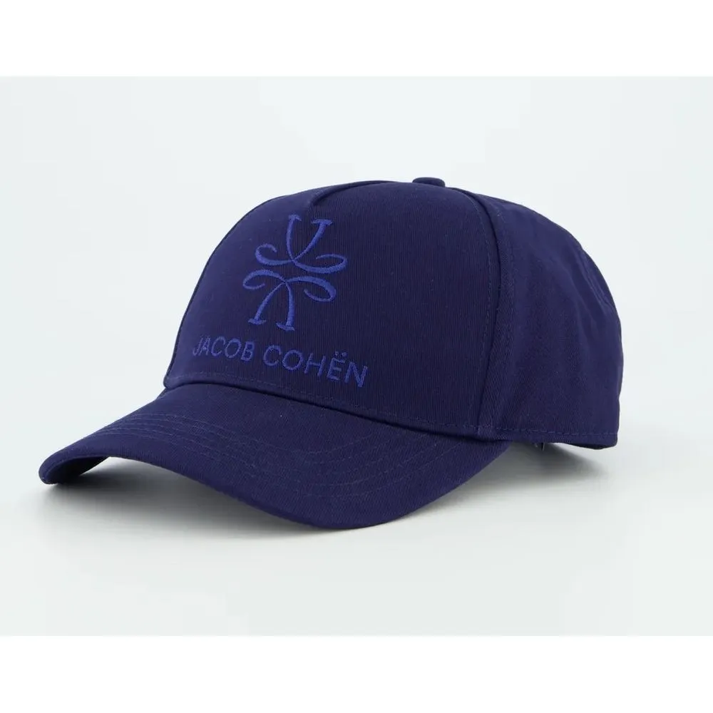 Jacob Cohen Men's Embroidered Cotton Visor Cap in Blue