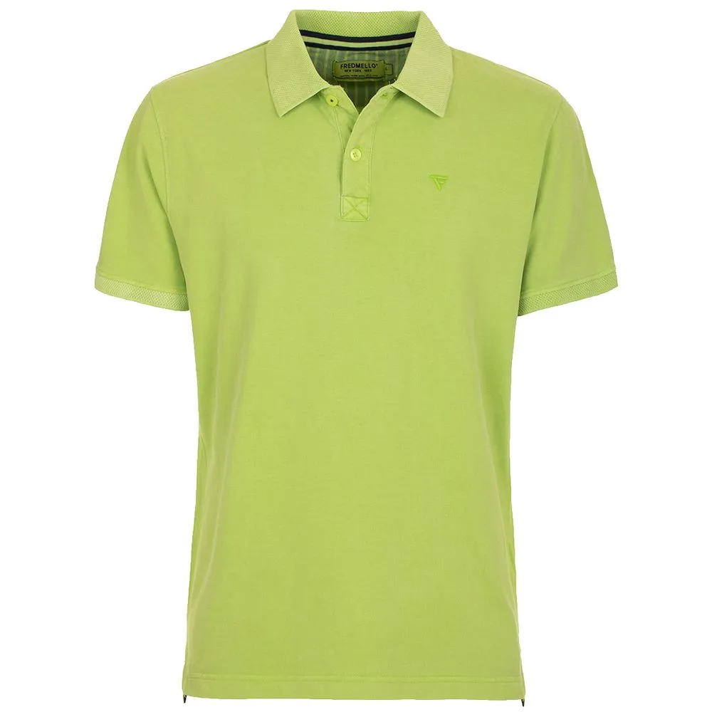 Fred Mello Men's Chic Apple Green Embroidered Polo