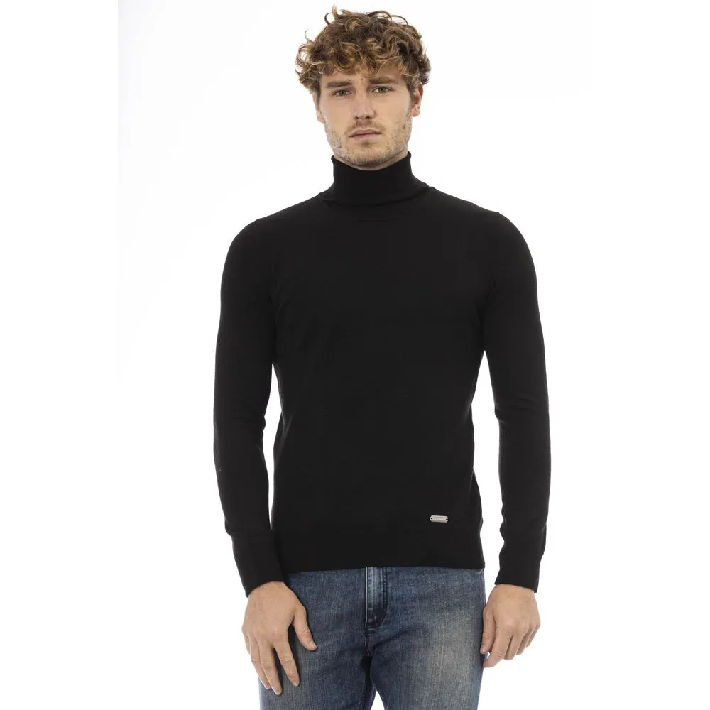 Baldinini Trend Black Wool Men Sweater