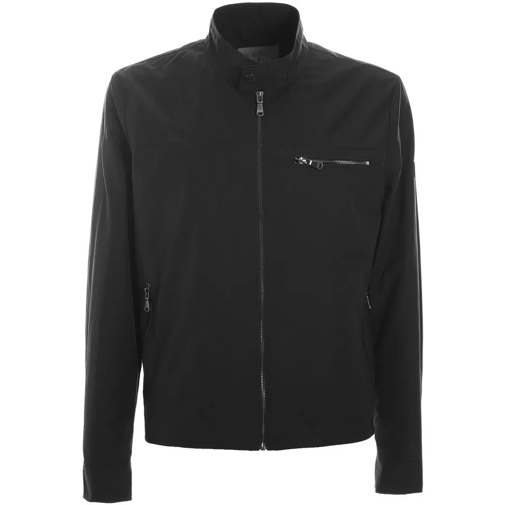 Yes Zee Men's Sleek Black Windbreaker for Modern Men