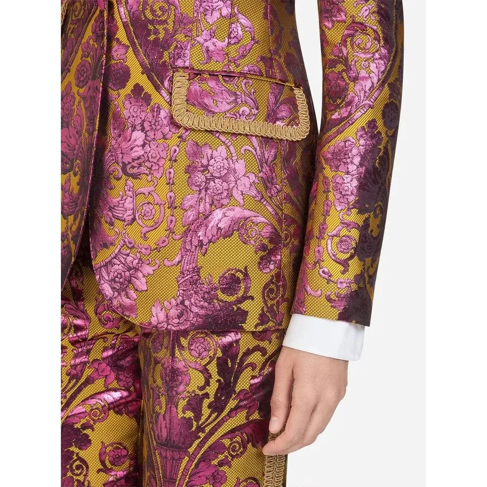 Dolce & Gabbana Women's Floral Jacquard Blazer with Metal Fibre Detail