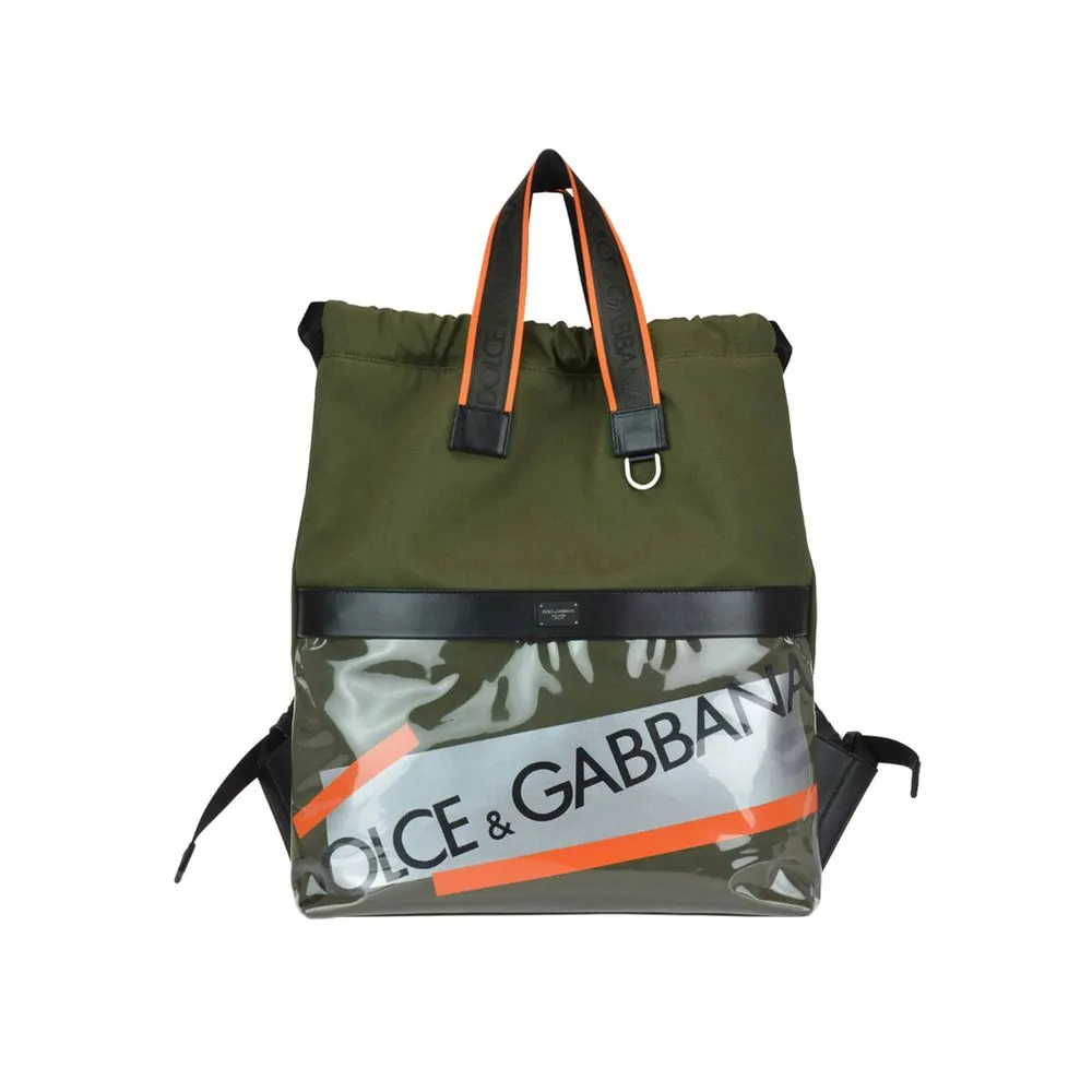 Dolce & Gabbana Men's Elegant Canvas-Leather Hybrid Backpack