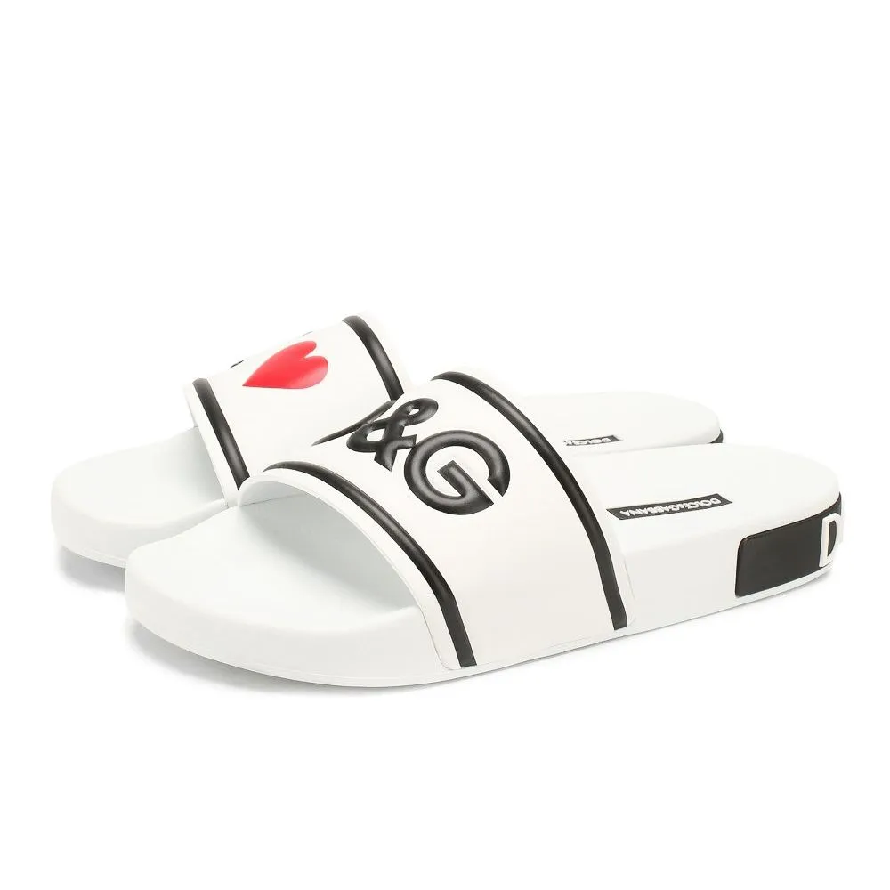 Dolce & Gabbana Women's Elegant White Rubber Slides for Everyday Comfort