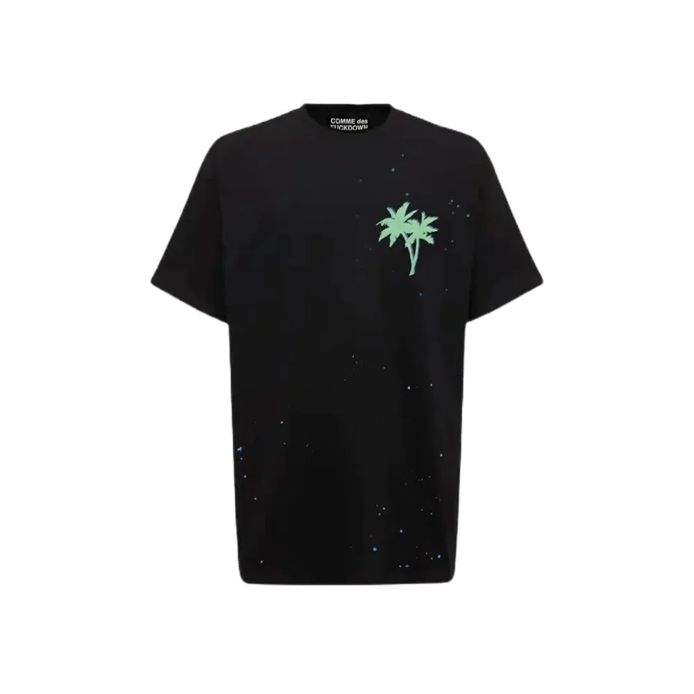 Comme Des Fuckdown Men's Palm Print Cotton Half-Sleeve Tee