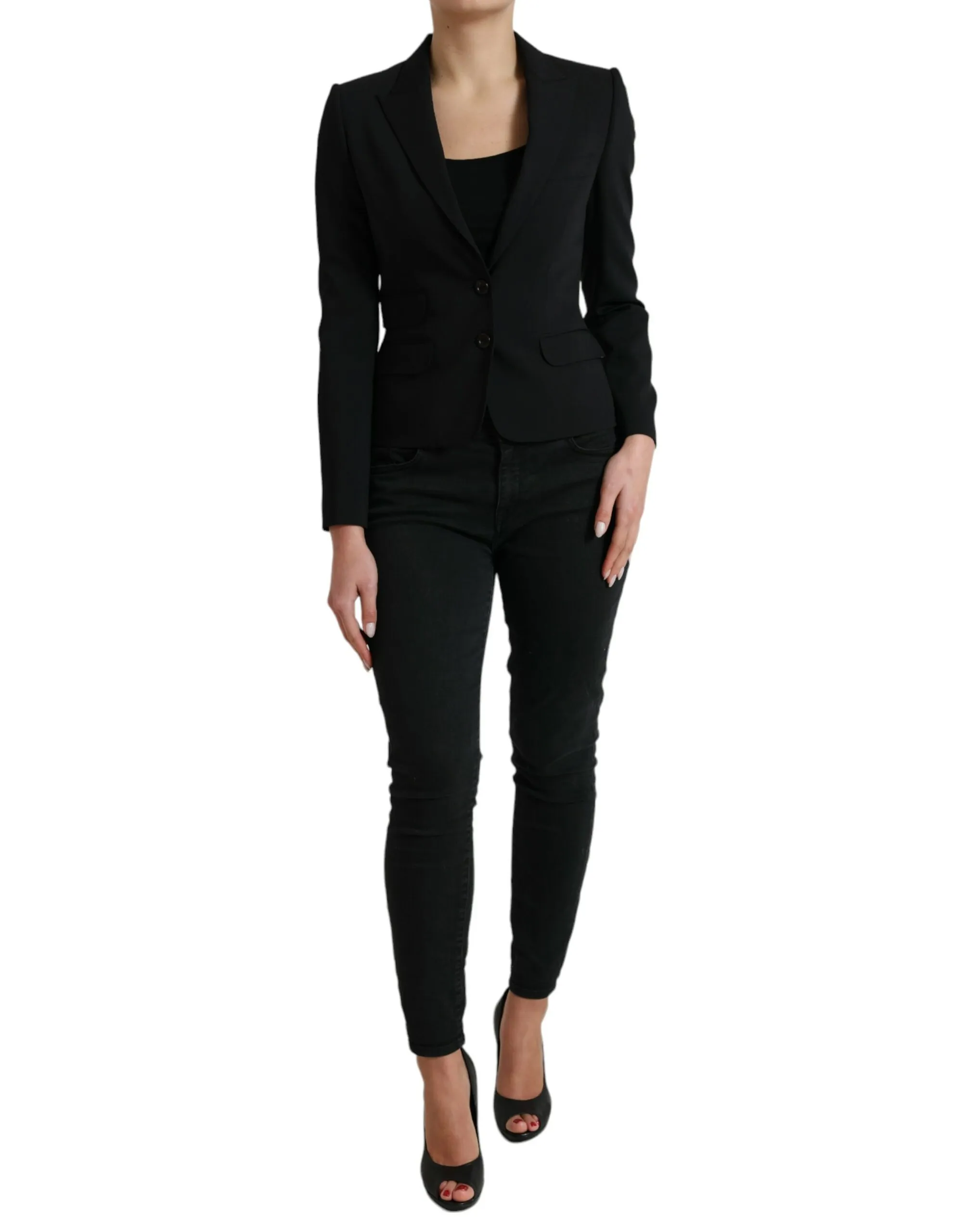 Dolce & Gabbana Women's Chic Wool Blend Peak Lapel Blazer