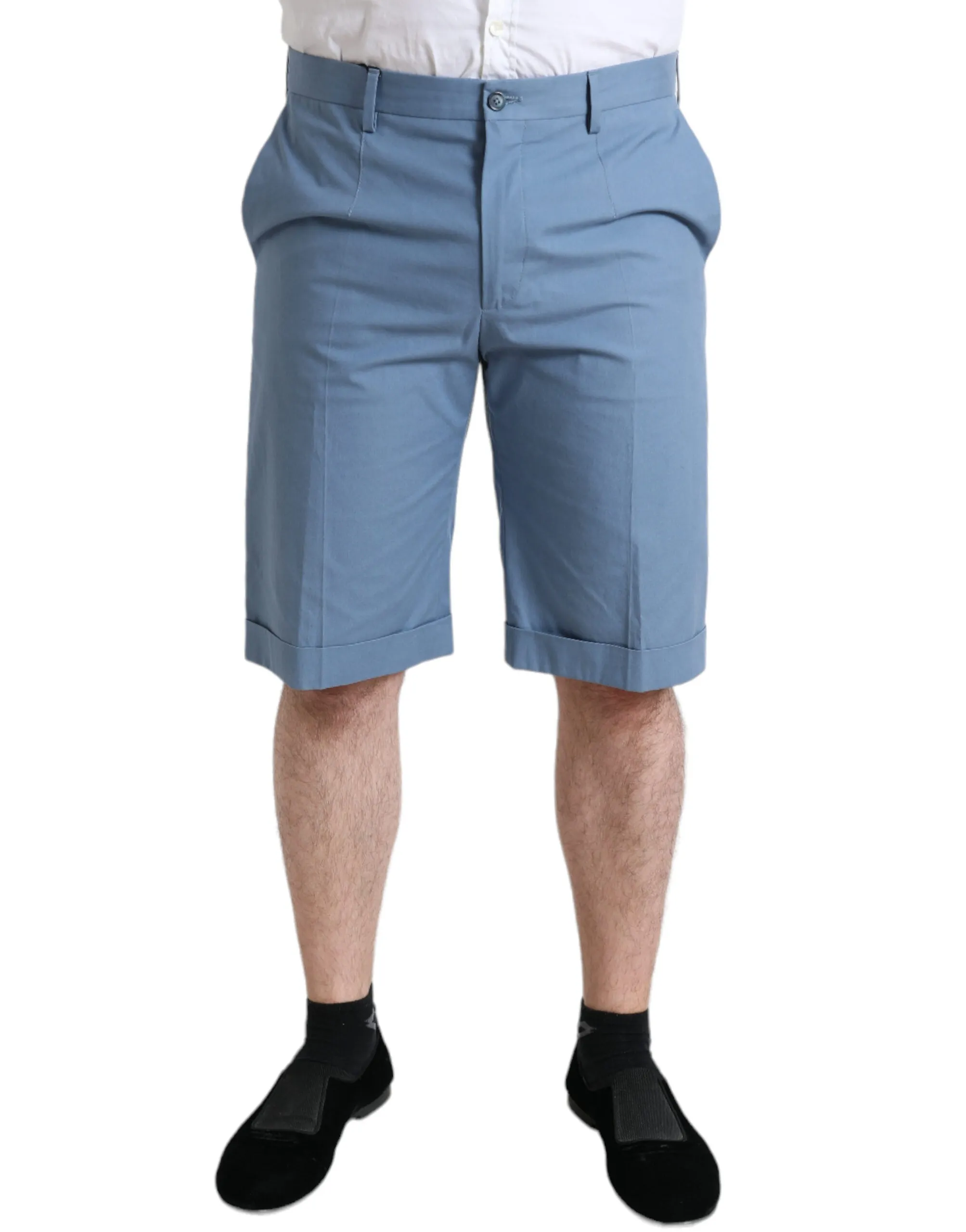 Dolce & Gabbana Men's Sky Blue Cotton Bermuda Shorts