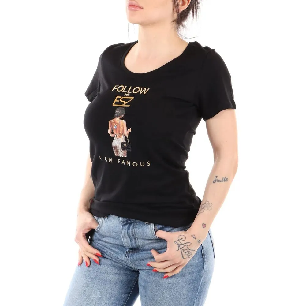 Yes Zee Women's Embellished Short-Sleeved Crew Neck Tee