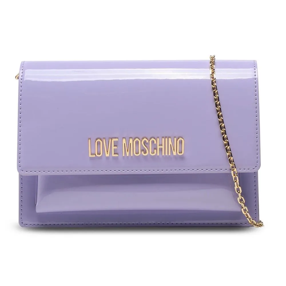 Love Moschino Women's Elegant Purple Shoulder Bag with Gold Accents