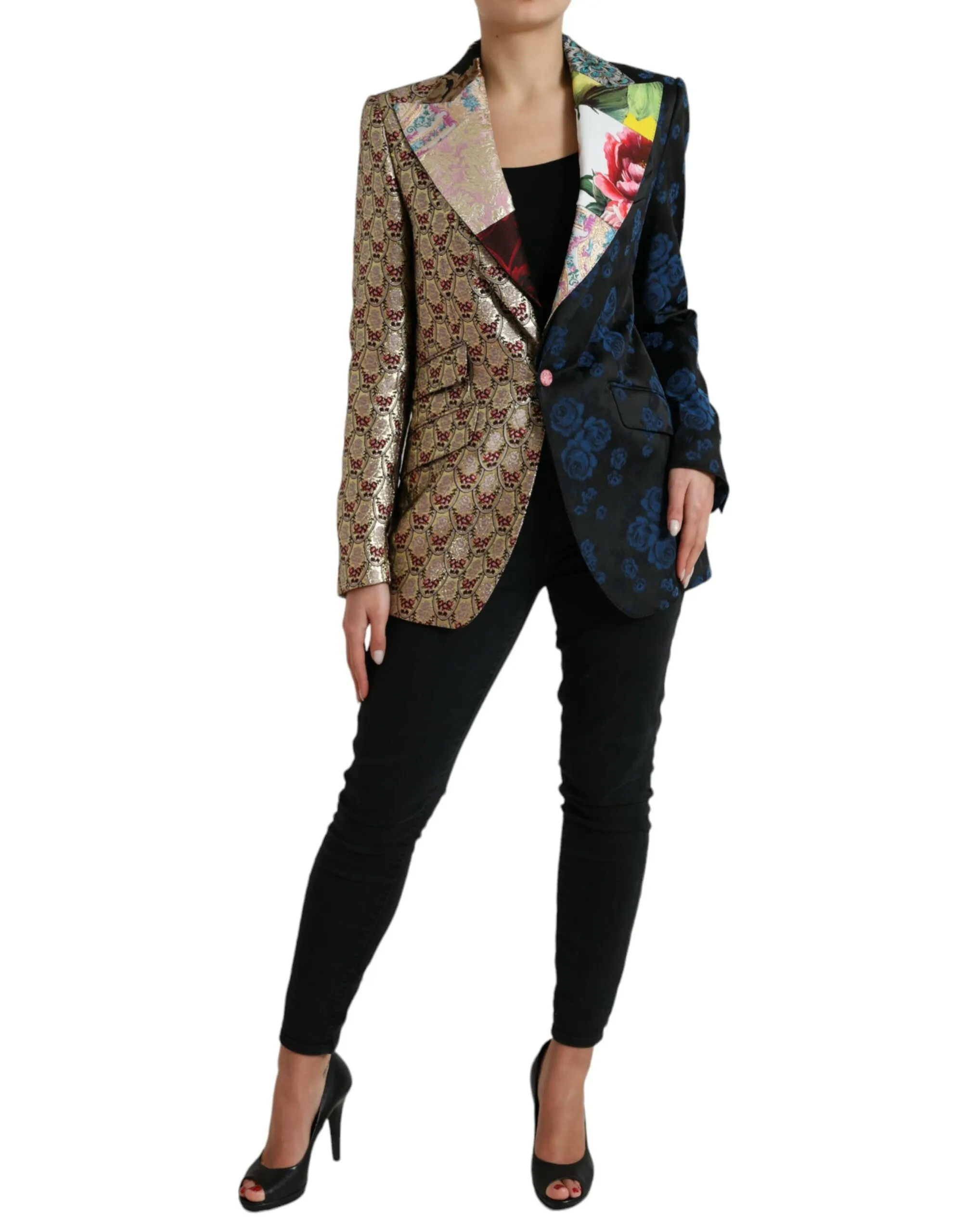 Dolce & Gabbana Women's Elegant Multicolor Patchwork Blazer